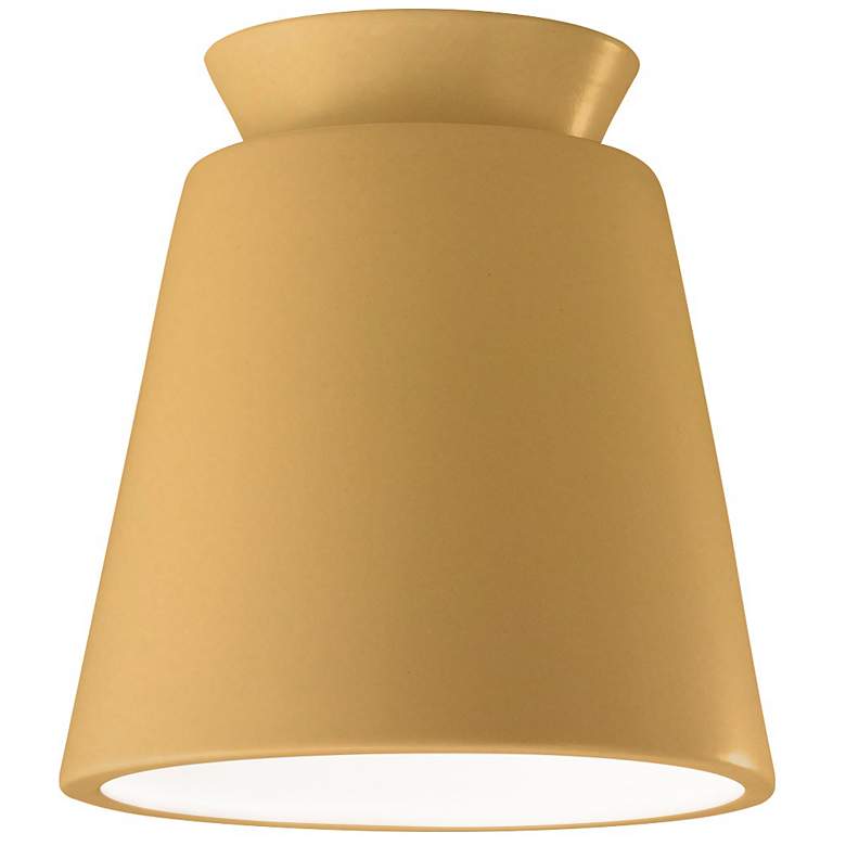 Image 1 Radiance 7.5"W Muted Yellow Trapezoid LED Flush.Mount
