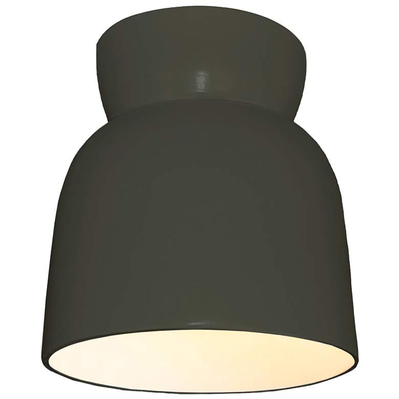 Image 1 Radiance 7.5"W Pewter Green Hourglass Flush.Mount