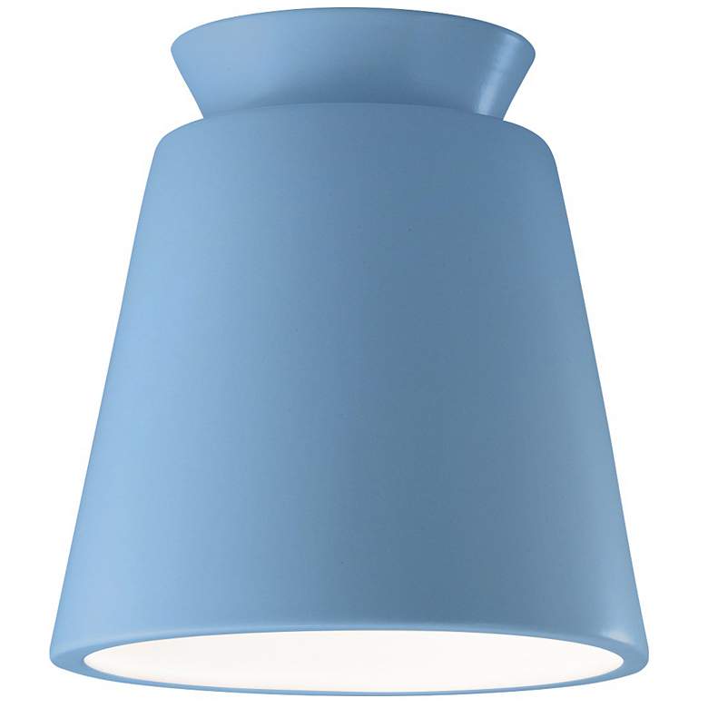 Image 1 Radiance 7.5"W Sky Blue Trapezoid Outdoor Flush.Mount