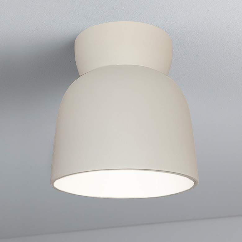 Image 1 Radiance 7 1/2" Wide Bisque Hourglass Ceramic Ceiling Light