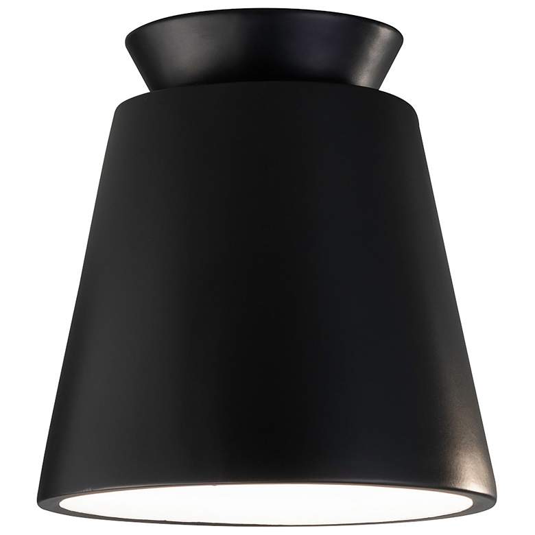 Image 1 Radiance 7 1/2"W Matte Black Trapezoid Outdoor Ceiling Light
