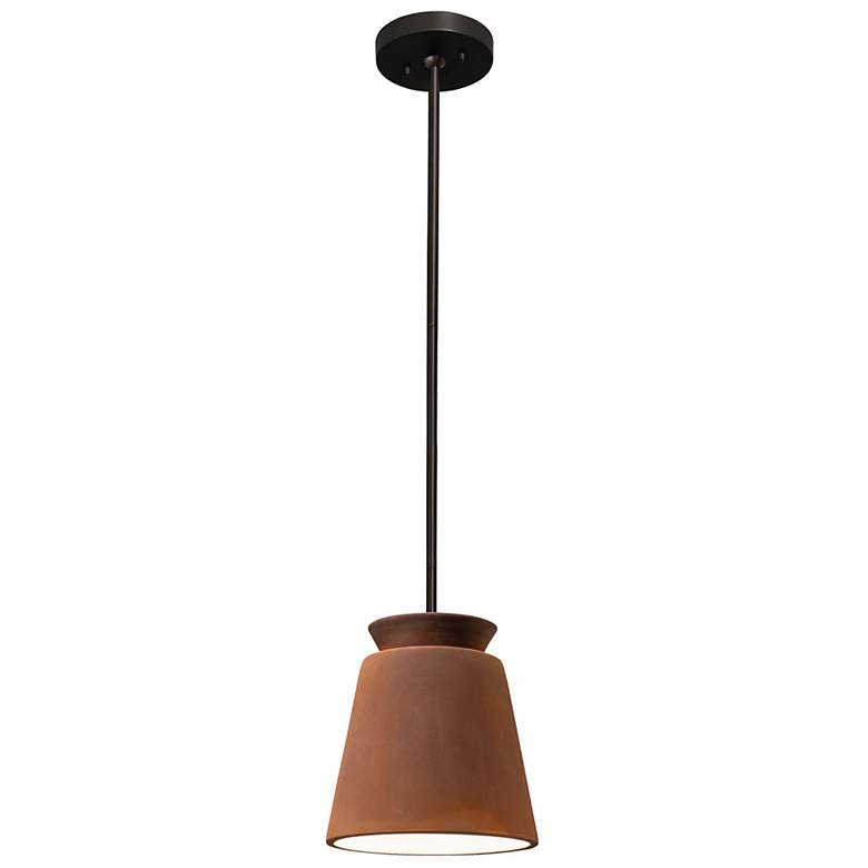 Image 2 Radiance 7 3/4" Wide Matte Black and Real Rust Mini Pendant more views