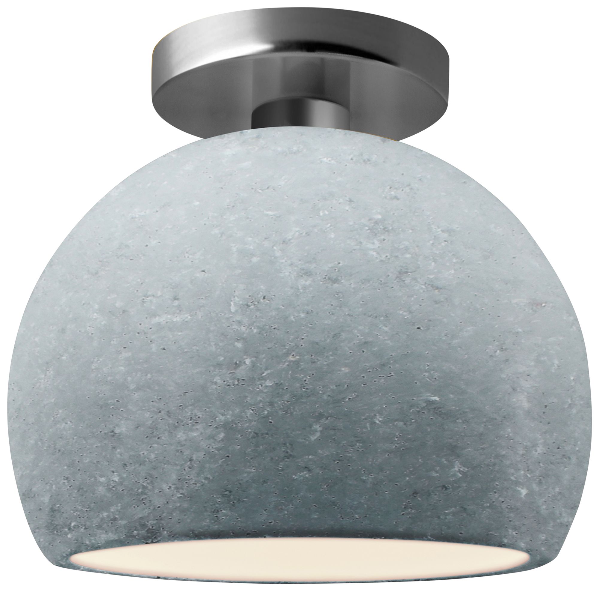 Radiance 7" Small Globe Nickel LED Semi.Flush w/Concrete Sha Made to O