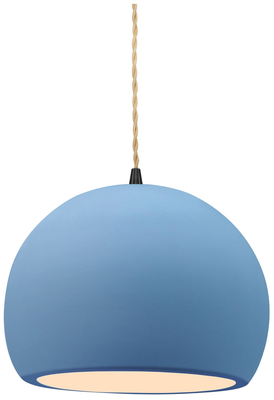 Radiance 7" Wide Matte Black and Sky Blue Mini Pendant