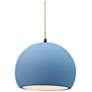 1_Radiance 7" Wide Matte Black and Sky Blue Mini Pendant