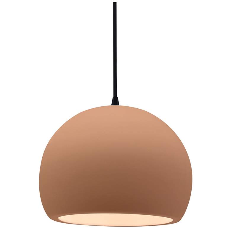 Image 1 Radiance 7"W Adobe Frame Matte Black Small Globe Black Cord LED Pendan