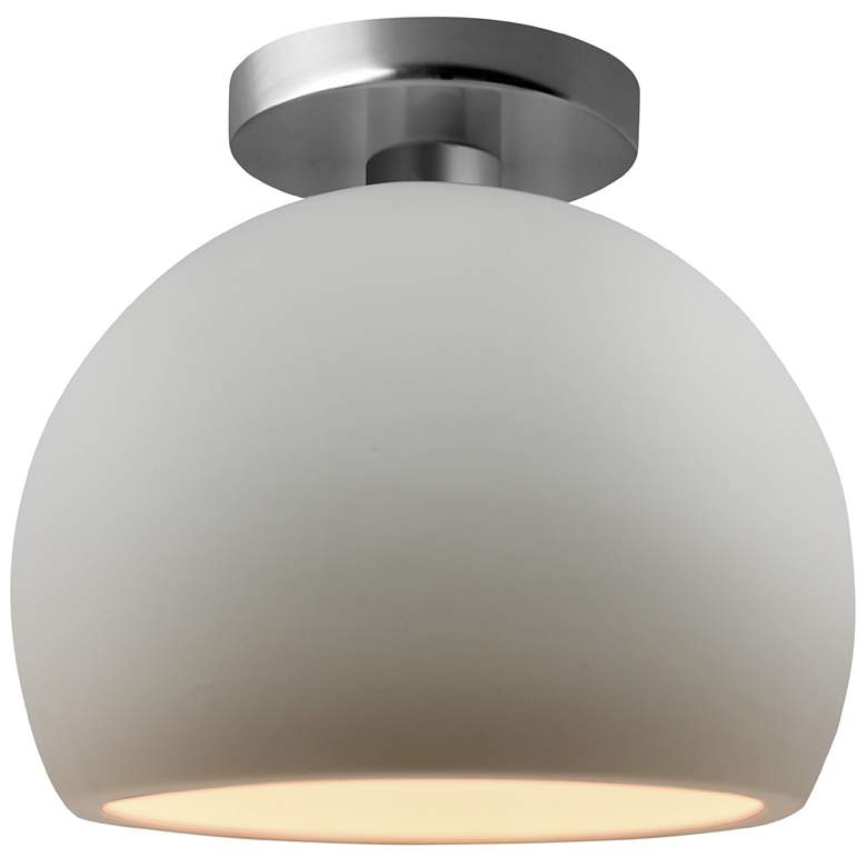 Image 1 Radiance 7"W Bisque Frame Brushed Nickel Metal Small Globe Semi.Flush