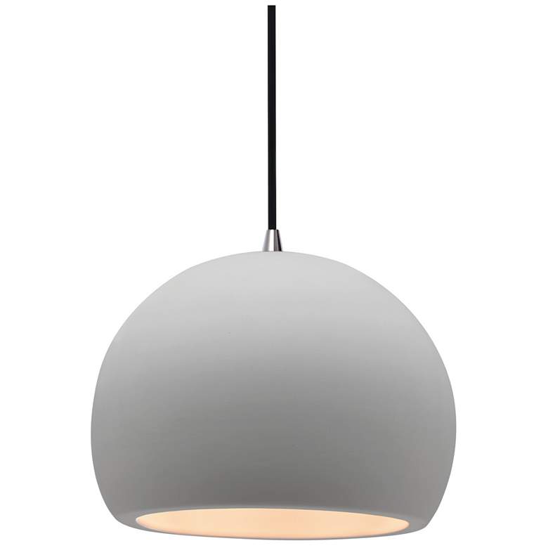 Image 1 Radiance 7"W Bisque Frame Brushed Nickel Small Globe Black Cord Pendan