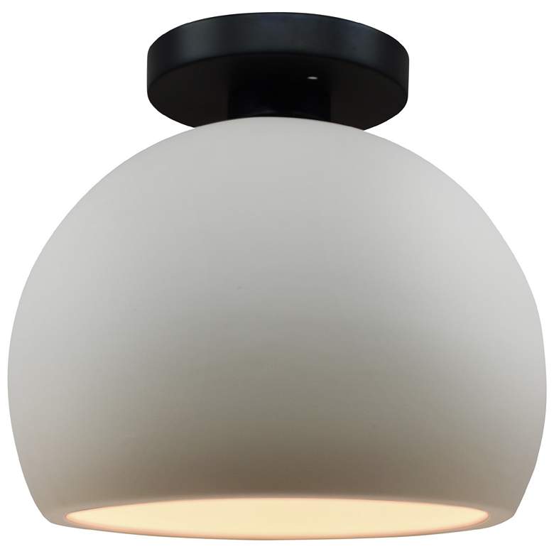 Image 1 Radiance 7"W Bisque Frame Matte Black Metal Small Globe Semi.Flush