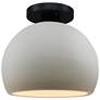 Radiance 7"W Bisque Frame Matte Black Metal Small Globe Semi.Flush