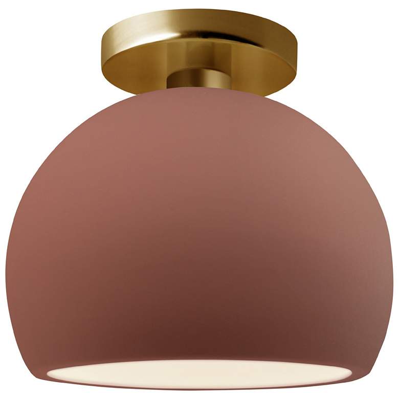 Image 1 Radiance 7"W Canyon Clay Frame Brushed Brass Metal Small Globe Semi.Fl