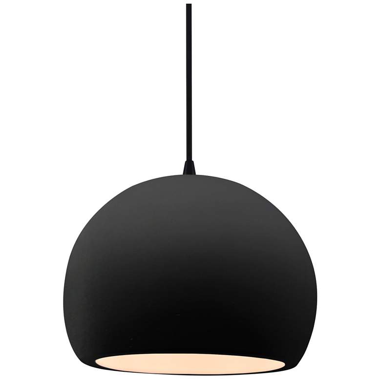 Image 1 Radiance 7"W Carbon Frame Matte Black Small Globe Black Cord LED Penda
