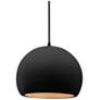 1_Radiance 7"W Carbon/Gold Frame Matte Black Small Globe Black Cord Pend