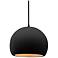Radiance 7"W Carbon/Gold Frame Matte Black Small Globe Black Cord Pend