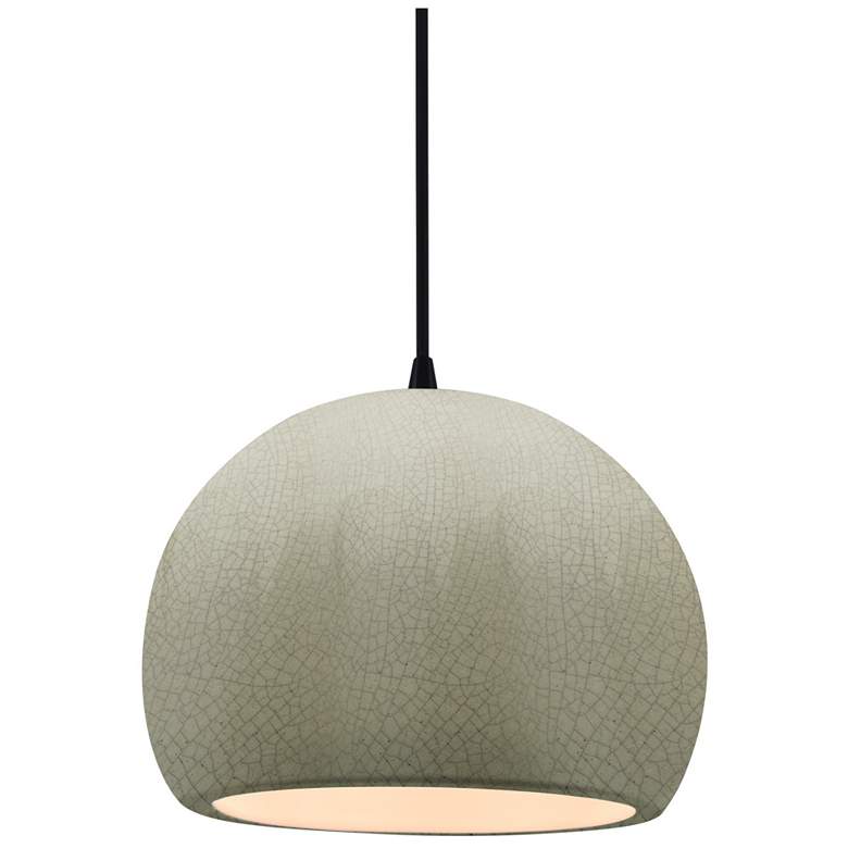 Image 1 Radiance 7"W Celadon Frame Matte Black Small Globe Black Cord Pendant