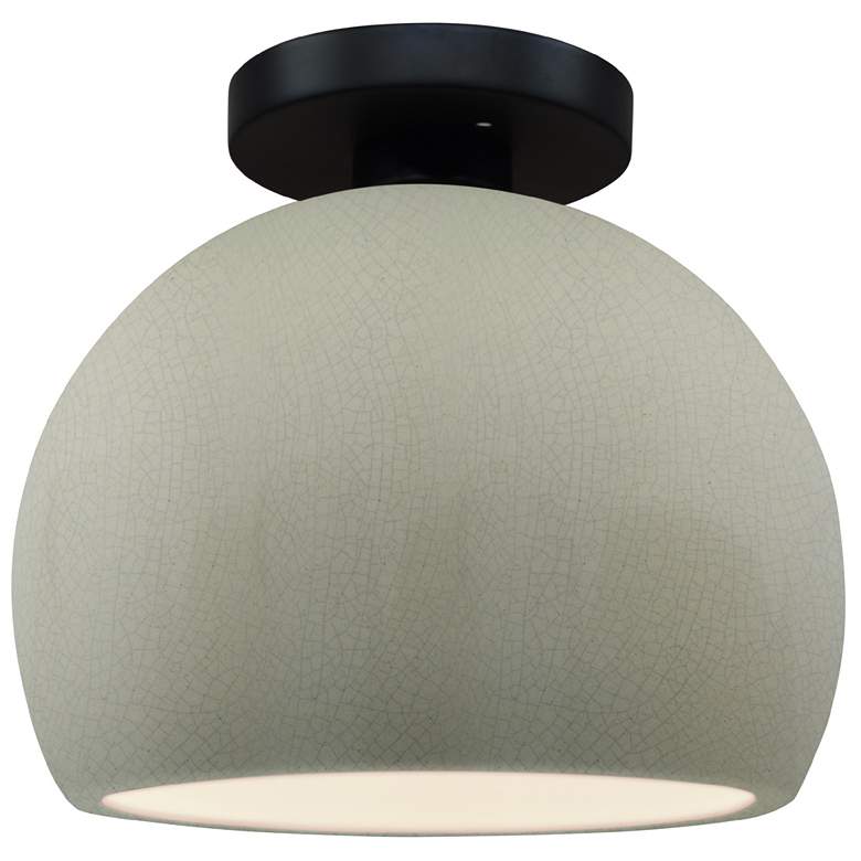 Image 1 Radiance 7"W Celadon Frame Matte Black Small Globe Semi.Flush