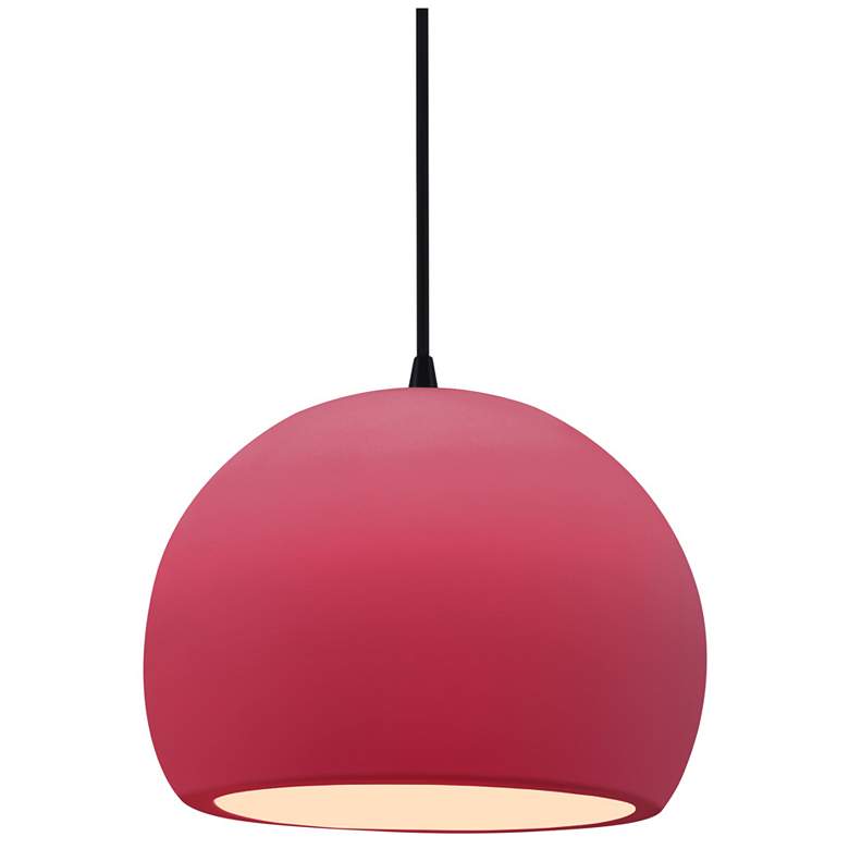 Image 1 Radiance 7"W Cerise Frame Matte Black Small Globe Black Cord LED Penda