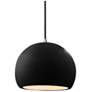 1_Radiance 7"W Gloss Black Frame Nickel Small Globe Black Cord LED Penda