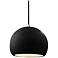 Radiance 7"W Gloss Black Frame Nickel Small Globe Black Cord LED Penda