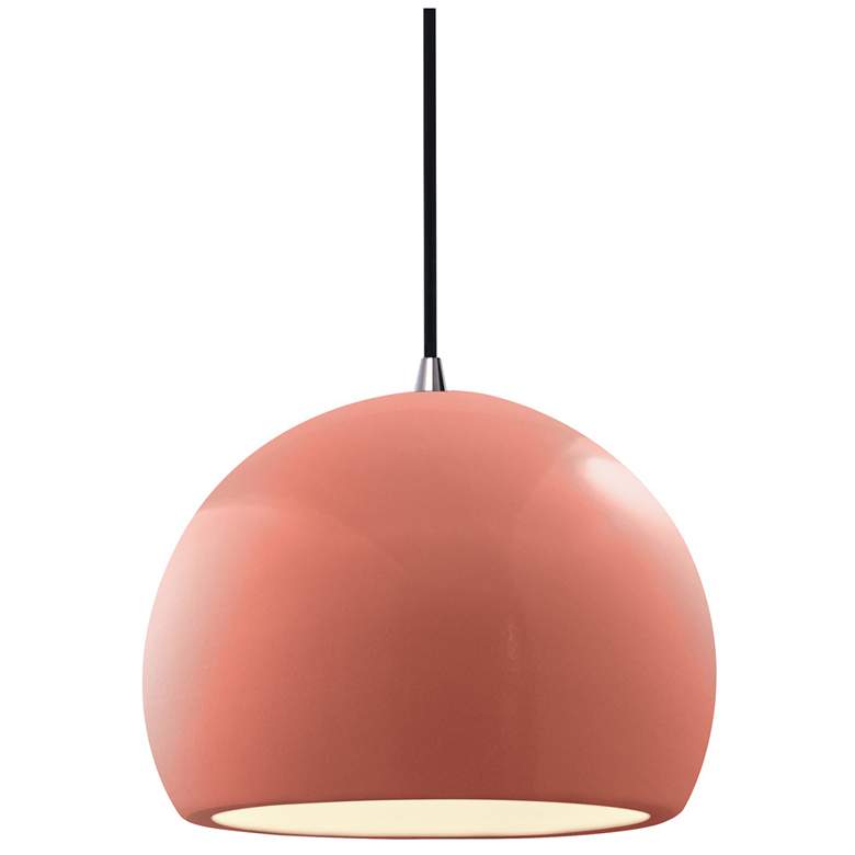 Image 1 Radiance 7"W Gloss Blush Frame Nickel Small Globe Black Cord LED Penda
