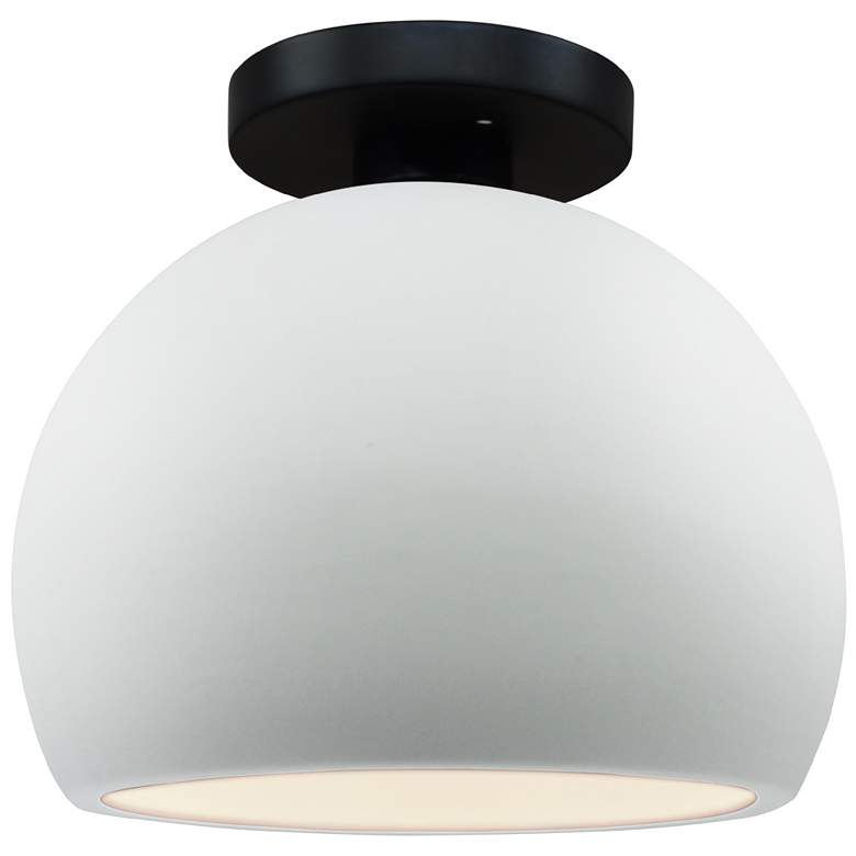 Image 1 Radiance 7"W Gloss White Sided Frame Matte Black Small Globe LED Semi.