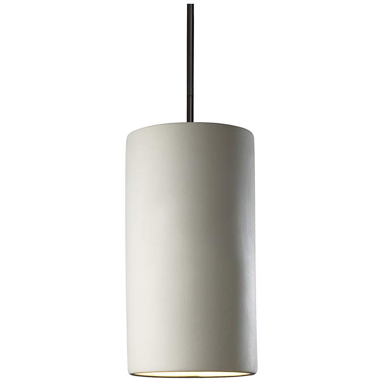Image 1 Radiance 7"W Matte Black with Bisque Ceramic Mini Pendant