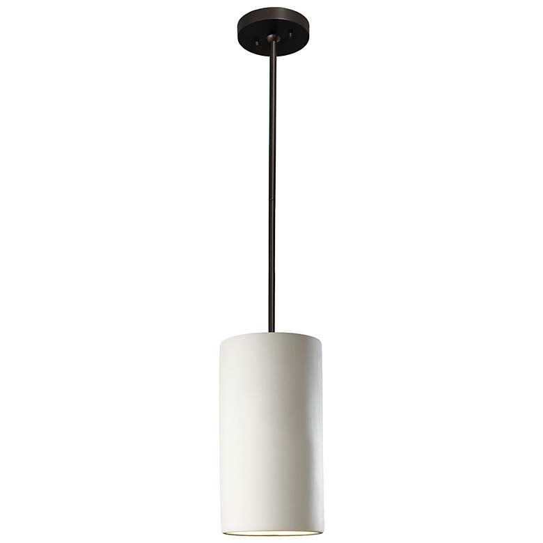 Image 2 Radiance 7"W Matte Black with Bisque Ceramic Mini Pendant more views