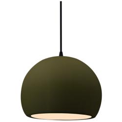 Radiance 7"W Matte Green Frame Matte Black Small Globe Black Cord Pend