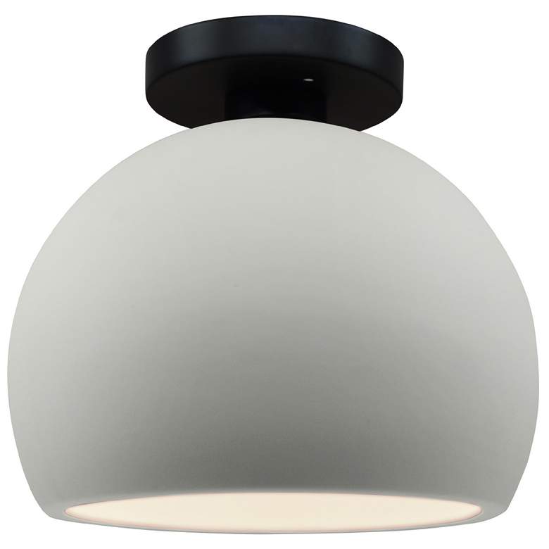 Image 1 Radiance 7"W Matte White Frame Matte Black Metal Small Globe LED Semi.