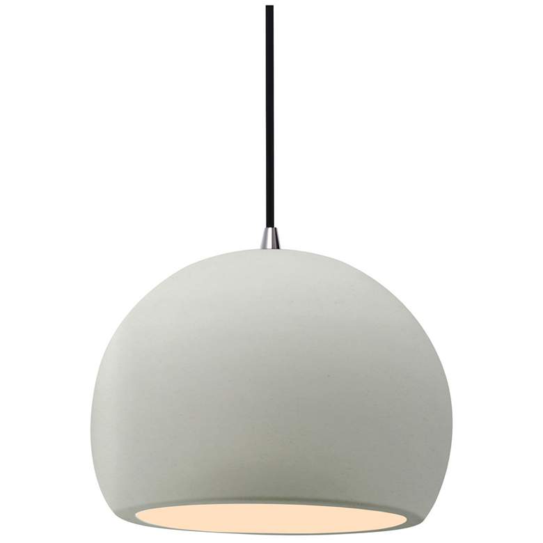 Image 1 Radiance 7"W Matte White Frame Nickel Small Globe Black Cord LED Penda