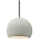 Radiance 7"W Matte White Frame Nickel Small Globe Black Cord Pendant