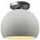 Radiance 7"W Matte White/Gold Frame Brushed Nickel Small Globe Semi.Fl