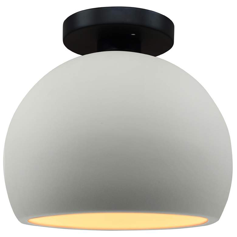 Image 1 Radiance 7"W Matte White/Gold Frame Matte Black Small Globe LED Semi.F
