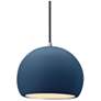1_Radiance 7"W Midnight Frame Brushed Nickel Small Globe Black Cord Pend