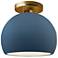 Radiance 7"W Midnight/White Frame Brushed Brass Small Globe LED Semi.F