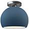 Radiance 7"W Midnight/White Frame Brushed Nickel Small Globe Semi.Flus