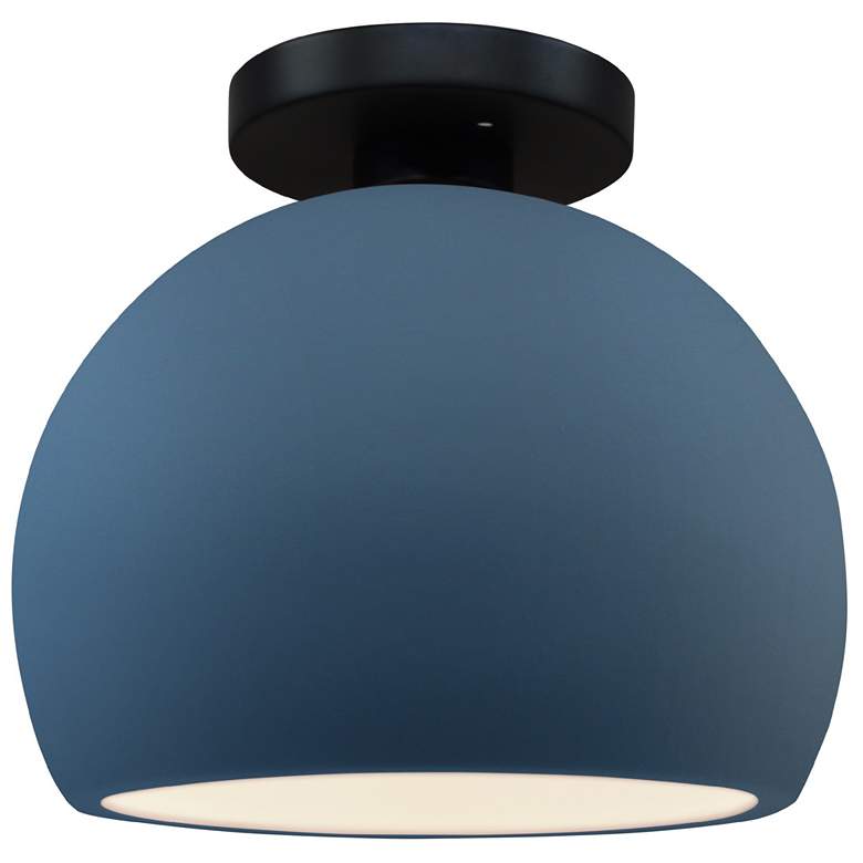 Image 1 Radiance 7"W Midnight/White Frame Matte Black Small Globe LED Semi.Flu