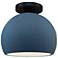 Radiance 7"W Midnight/White Frame Matte Black Small Globe LED Semi.Flu