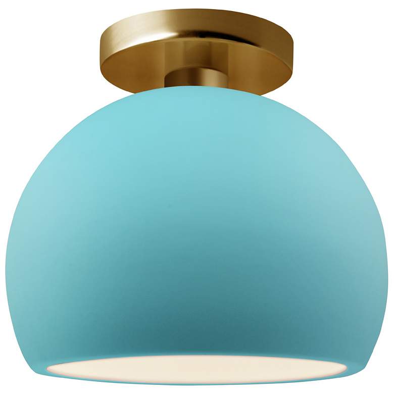 Image 1 Radiance 7"W Reflecting Pool Frame Brushed Brass Small Globe LED Semi.