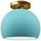 Radiance 7"W Reflecting Pool Frame Brushed Brass Small Globe Semi.Flus