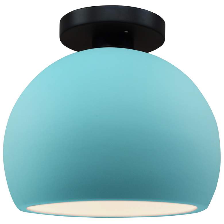 Image 1 Radiance 7"W Reflecting Pool Frame Matte Black Metal Small Globe Semi.