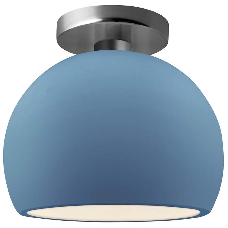 Image 1 Radiance 7"W Sky Blue Frame Brushed Nickel Metal Small Globe LED Semi.
