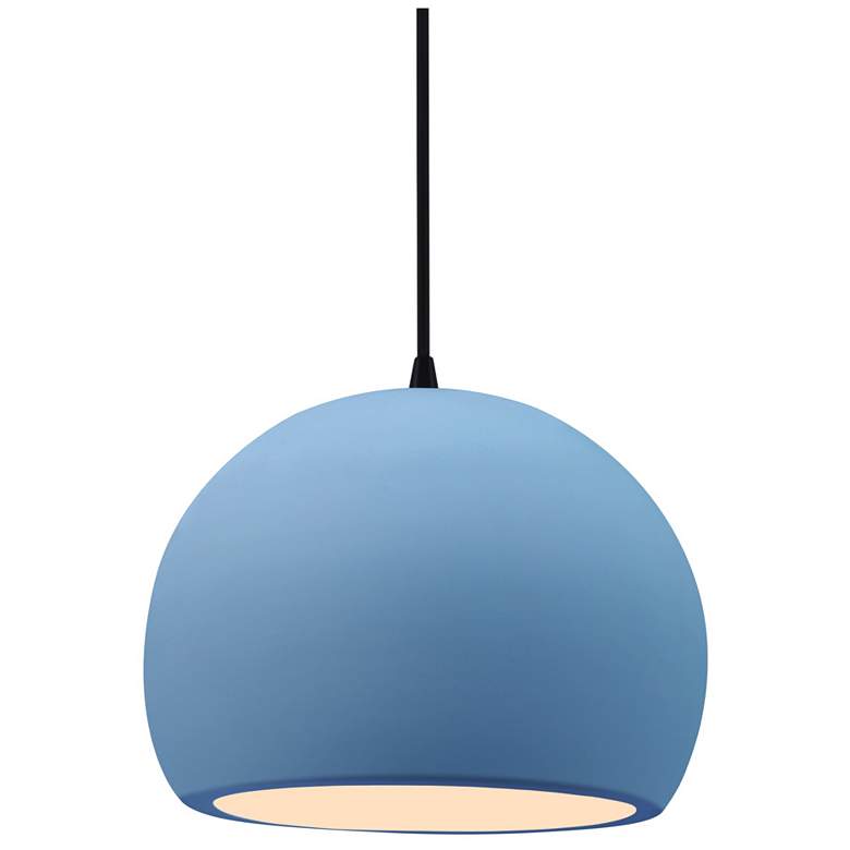 Image 1 Radiance 7"W Sky Blue Frame Matte Black Small Globe Black Cord LED Pen