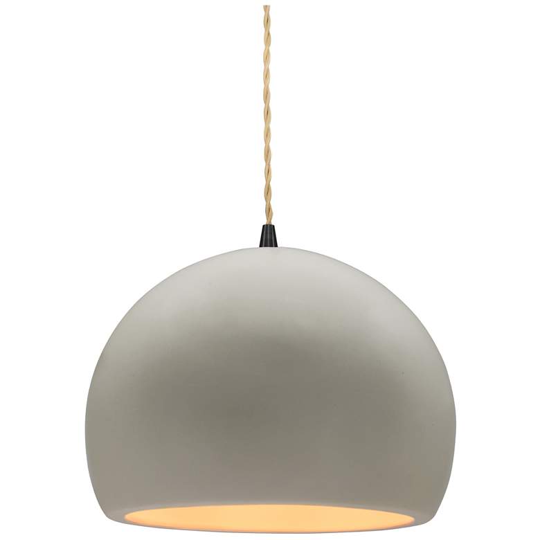 Image 1 Radiance 7"W Small Globe Black Beige Cord Pendant w/ Matte White Shade