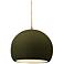 Radiance 7"W Small Globe Brass Beige Cord Pendant w/ Matte Green Shade