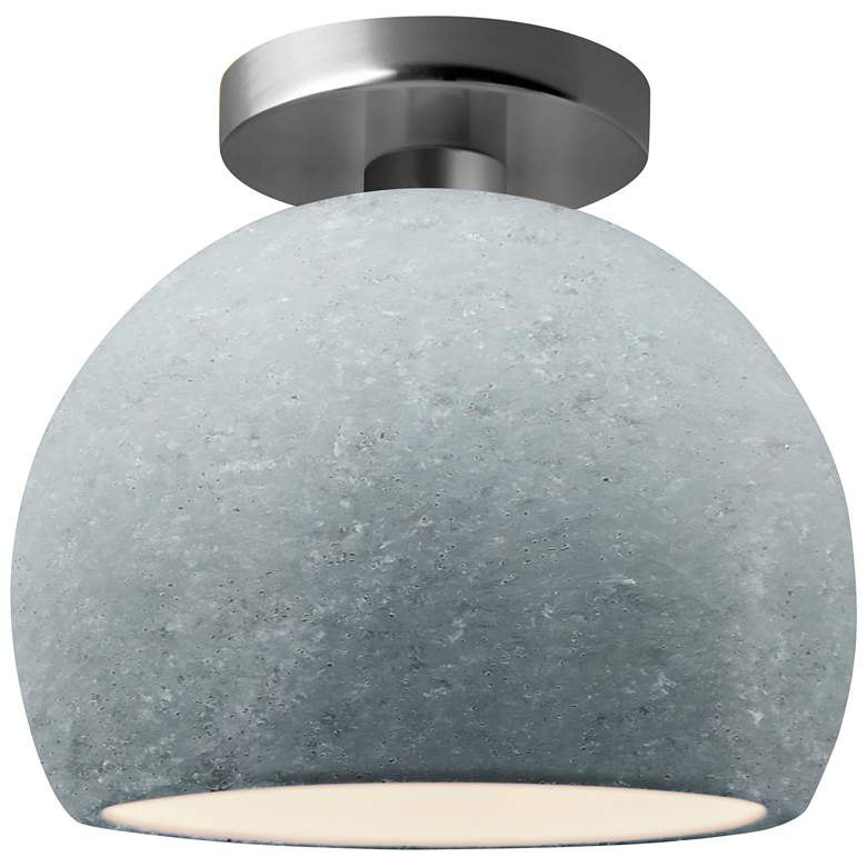 Image 1 Radiance 7"W Small Globe Brushed Nickel Metal Semi.Flush w/ Concrete S