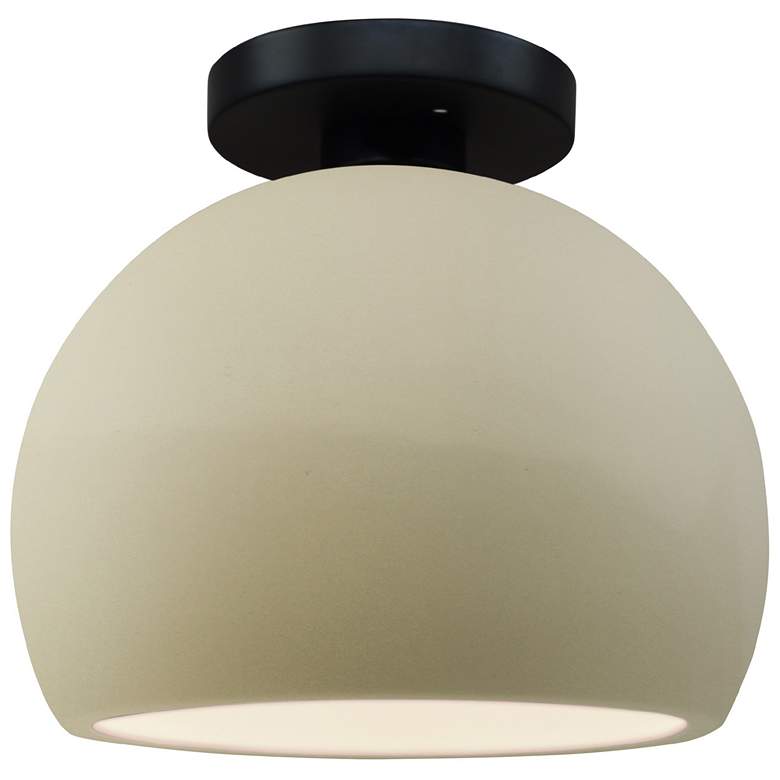 Image 1 Radiance 7"W Vanilla Gloss Frame Matte Black Metal Small Globe Semi.Fl