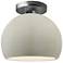 Radiance 7"W White Crackle Frame Brushed Nickel Small Globe LED Semi.F
