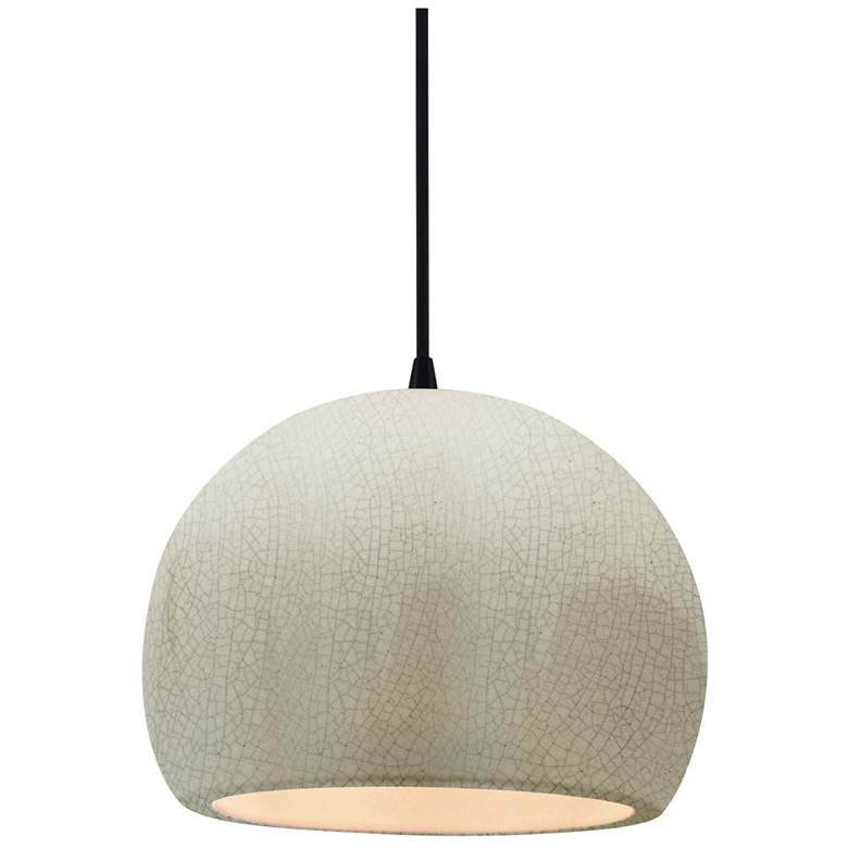 Image 1 Radiance 7"W White Crackle Frame Matte Black Small Globe Black Cord Pe