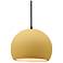 Radiance 7"W Yellow Frame Matte Black Metal Small Globe Black Cord Pen